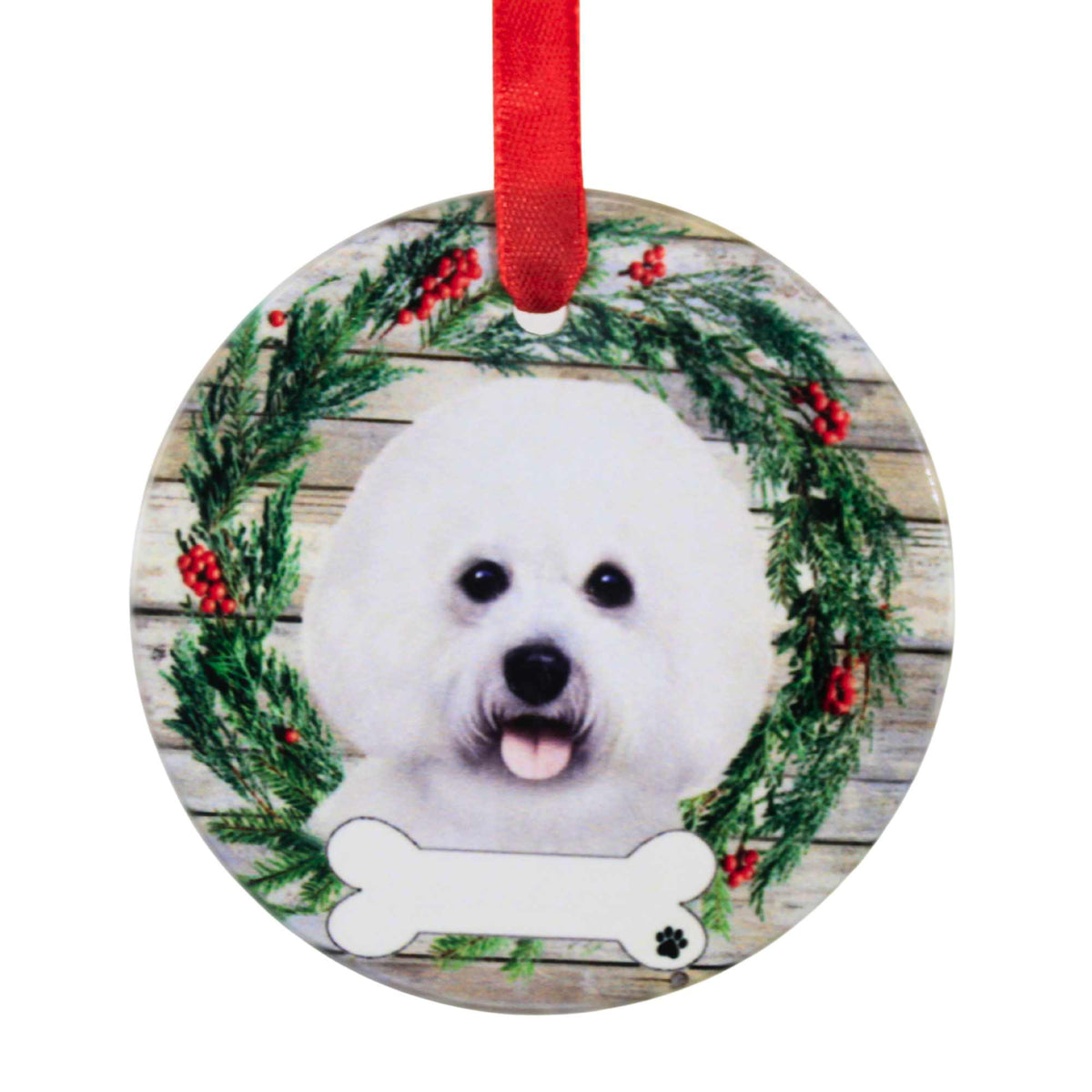66531 Ceramic Bichon Frise Ornament 5504