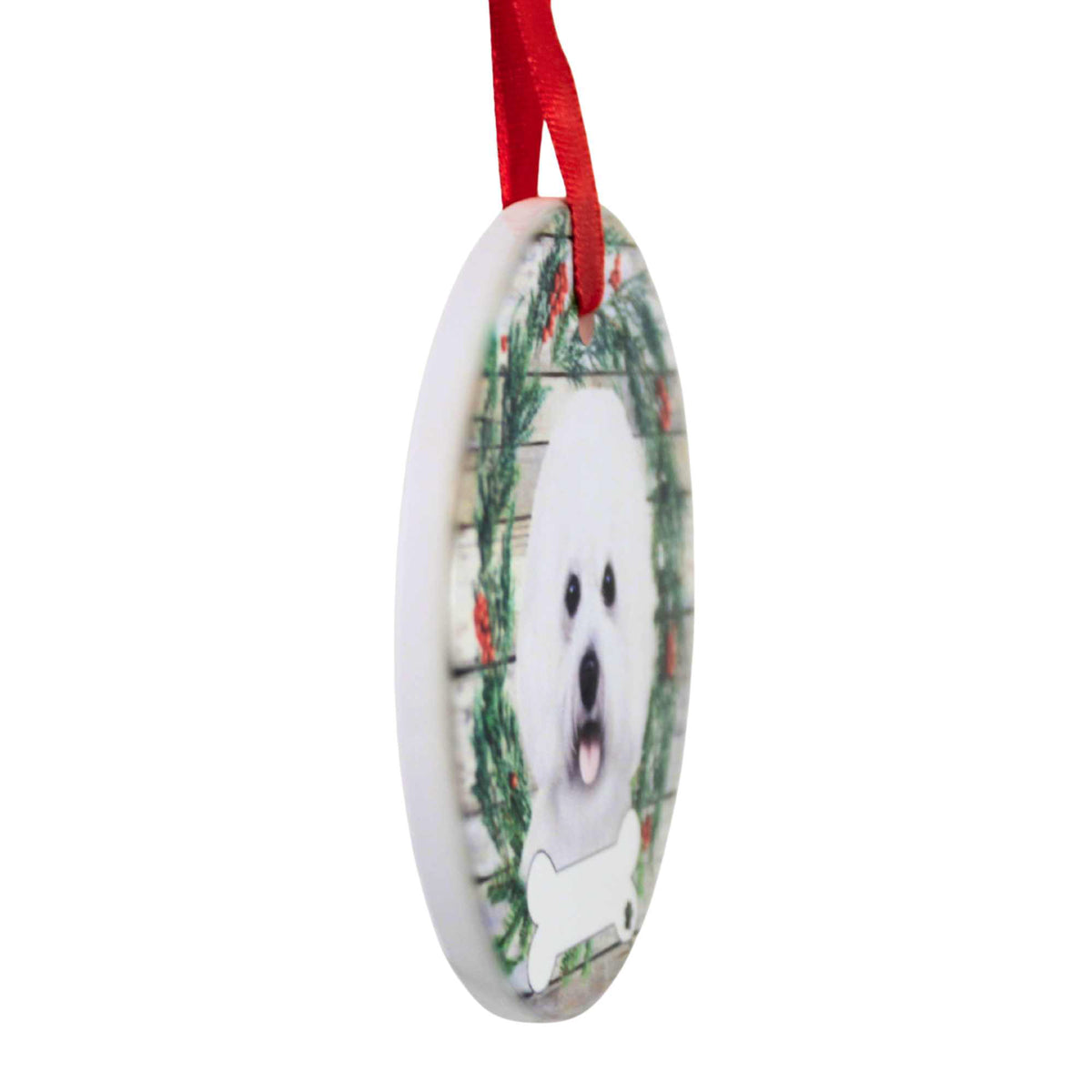 E & S Imports Ceramic Bichon Frise Ornament - - SBKGifts.com