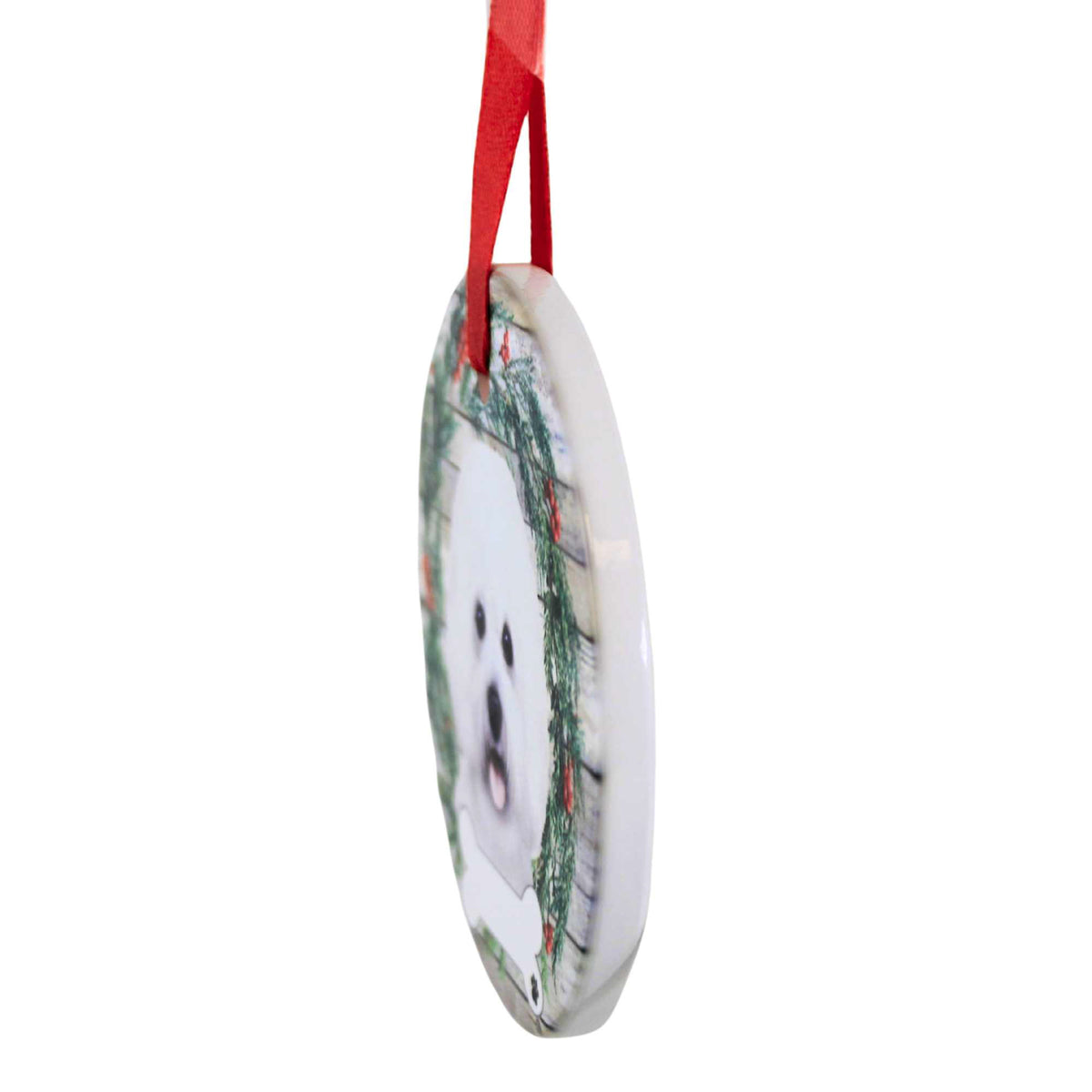 E & S Imports Ceramic Bichon Frise Ornament - - SBKGifts.com