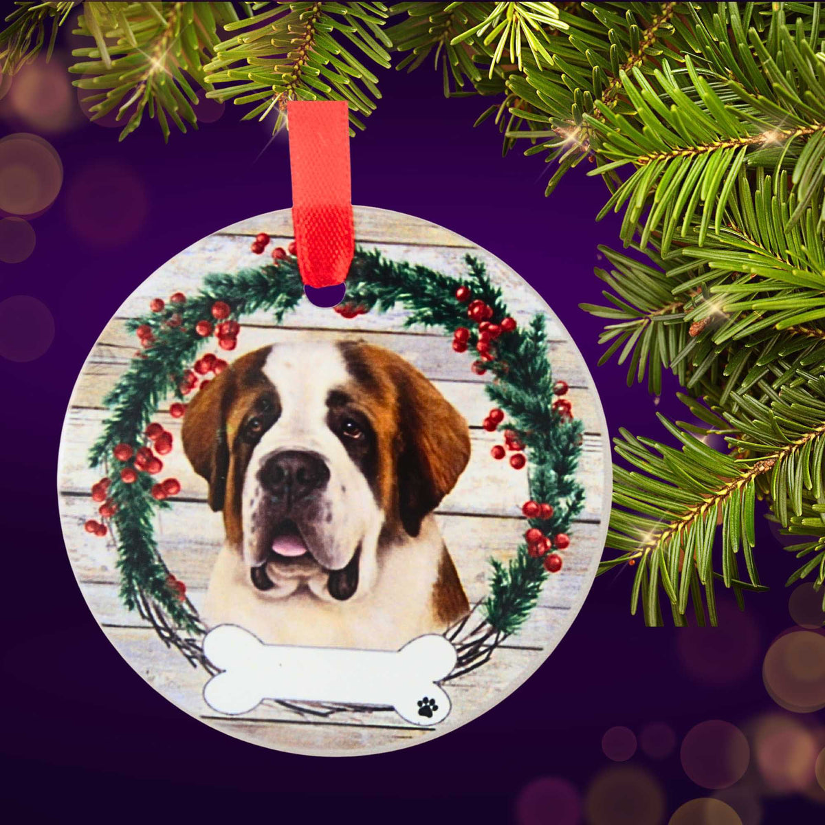 E & S Imports Ceramic St. Bernard Ornament - - SBKGifts.com