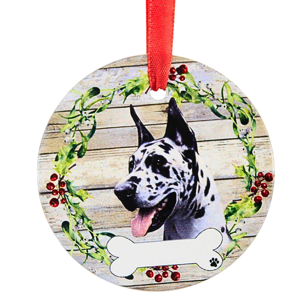 66538 Ceramic Harlequin Great Dane Ornament 55066A