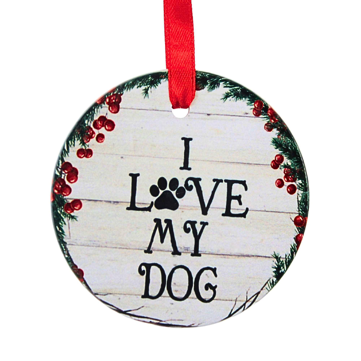 66539 Ceramic "I Love My Dog" Ornament 550213