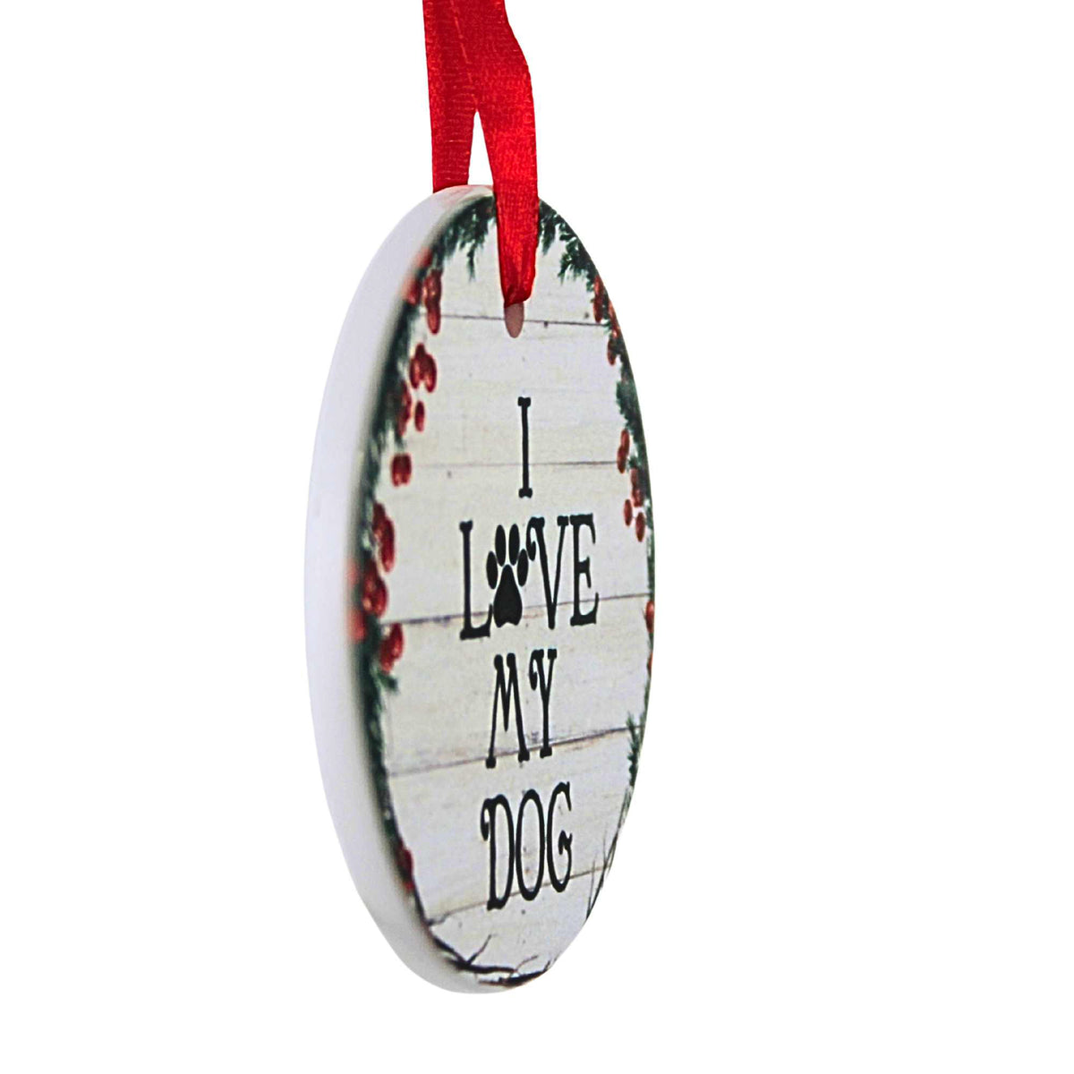 E & S Imports Ceramic "I Love My Dog" Ornament - - SBKGifts.com