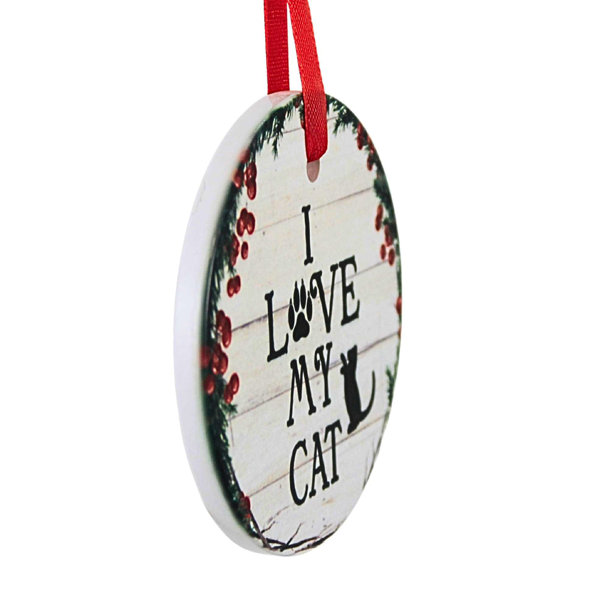 E & S Imports Ceramic "I Love My Cat" Ornament - - SBKGifts.com