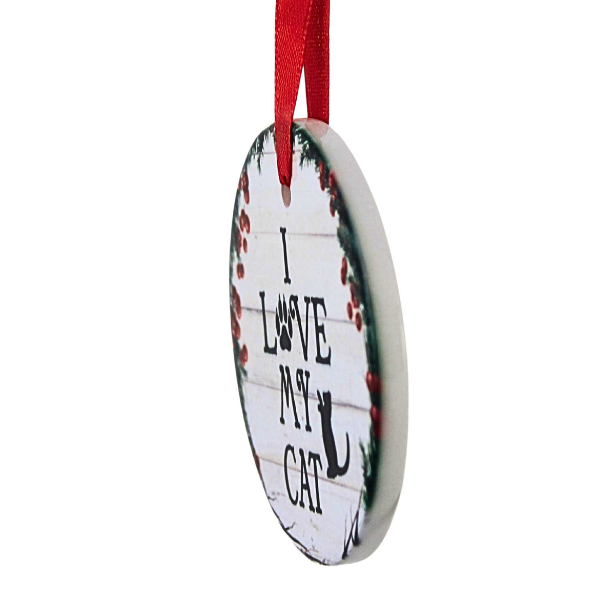 E & S Imports Ceramic "I Love My Cat" Ornament - - SBKGifts.com