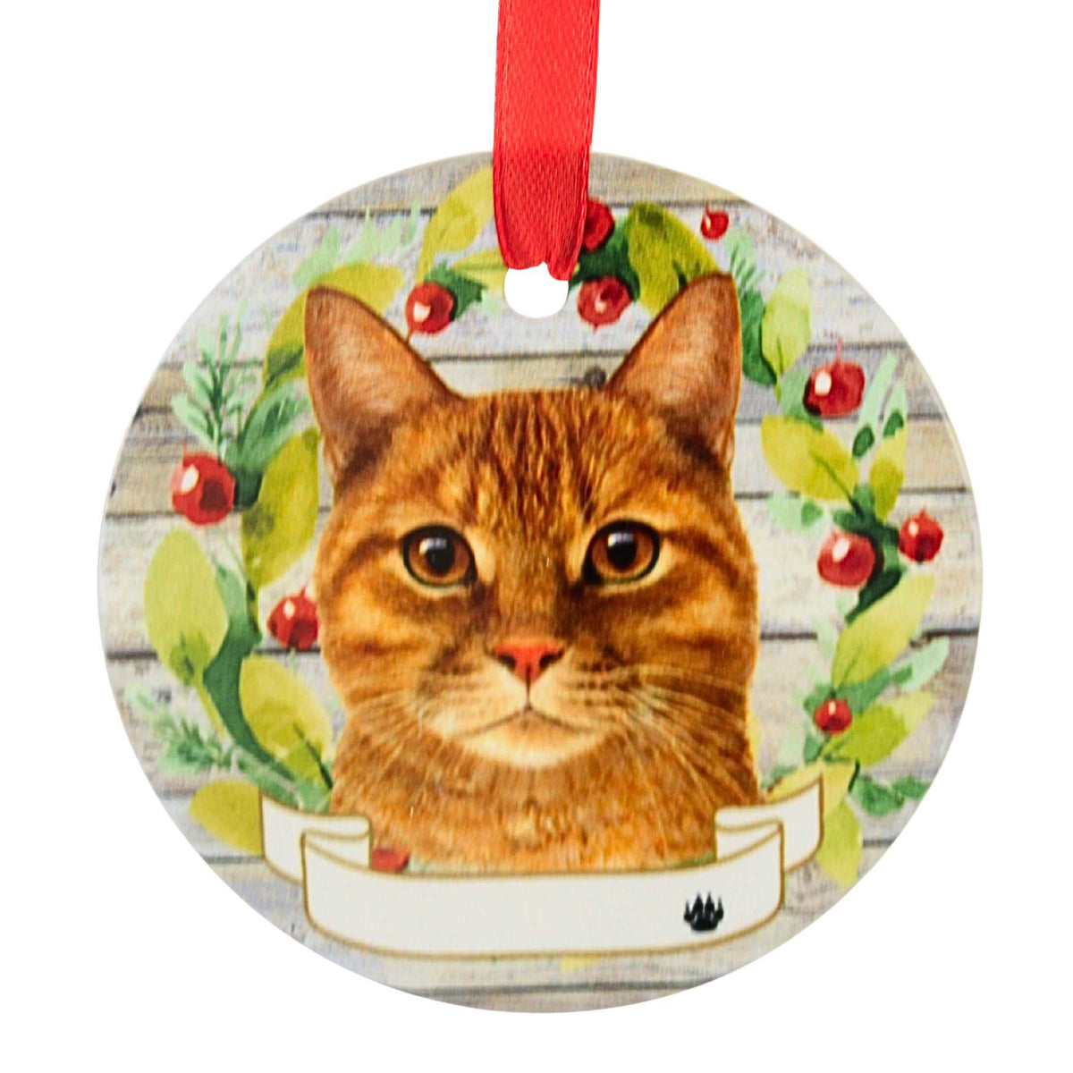 66544 Ceramic Orange Tabby Cat Ornament 5518