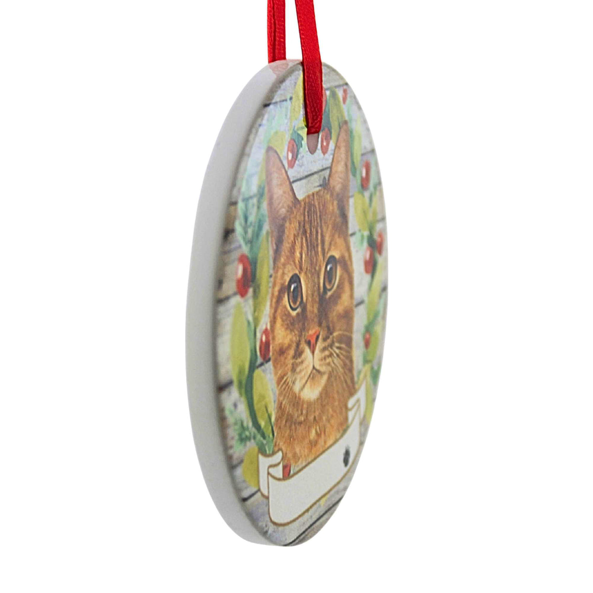 E & S Imports Ceramic Orange Tabby Cat Ornament - - SBKGifts.com
