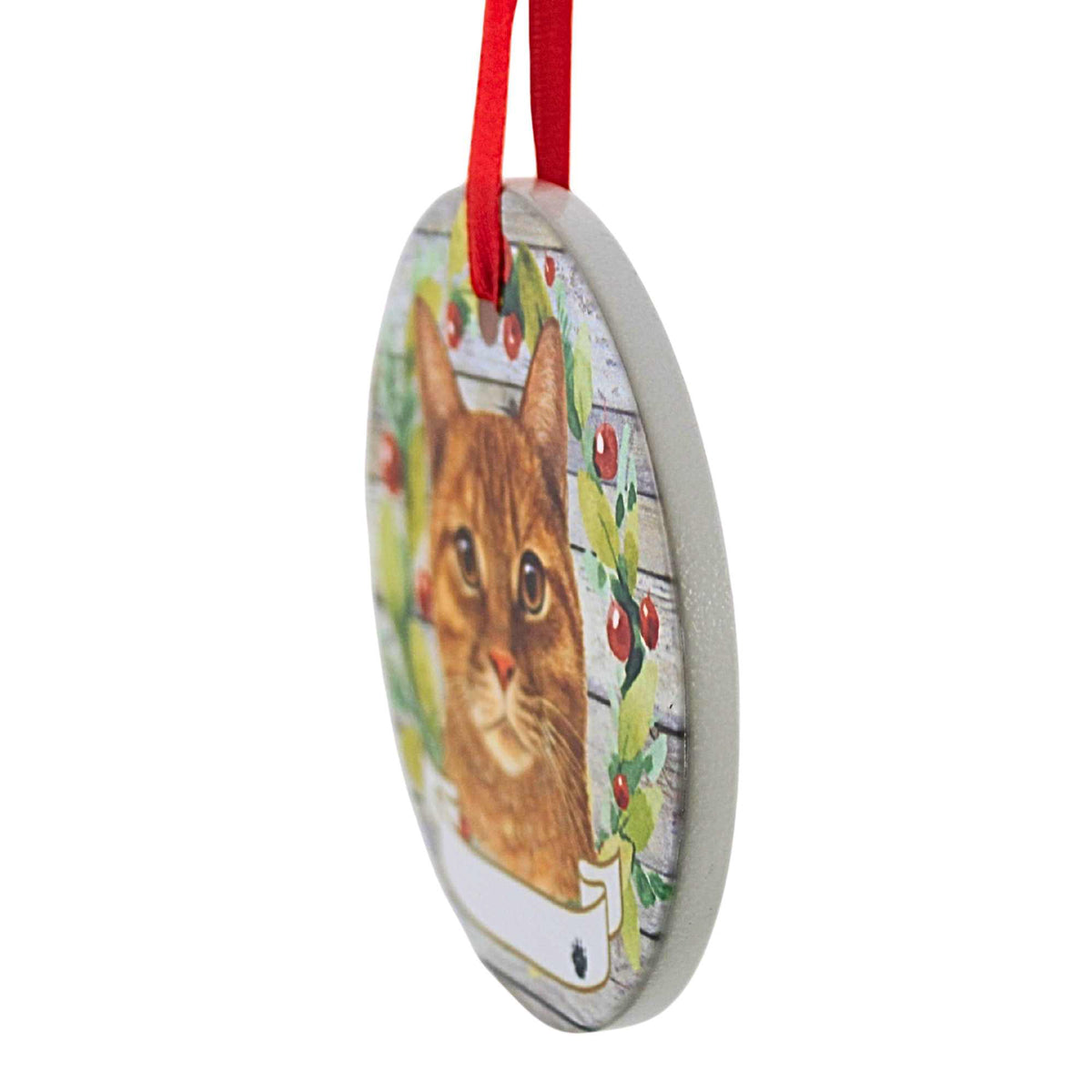 E & S Imports Ceramic Orange Tabby Cat Ornament - - SBKGifts.com