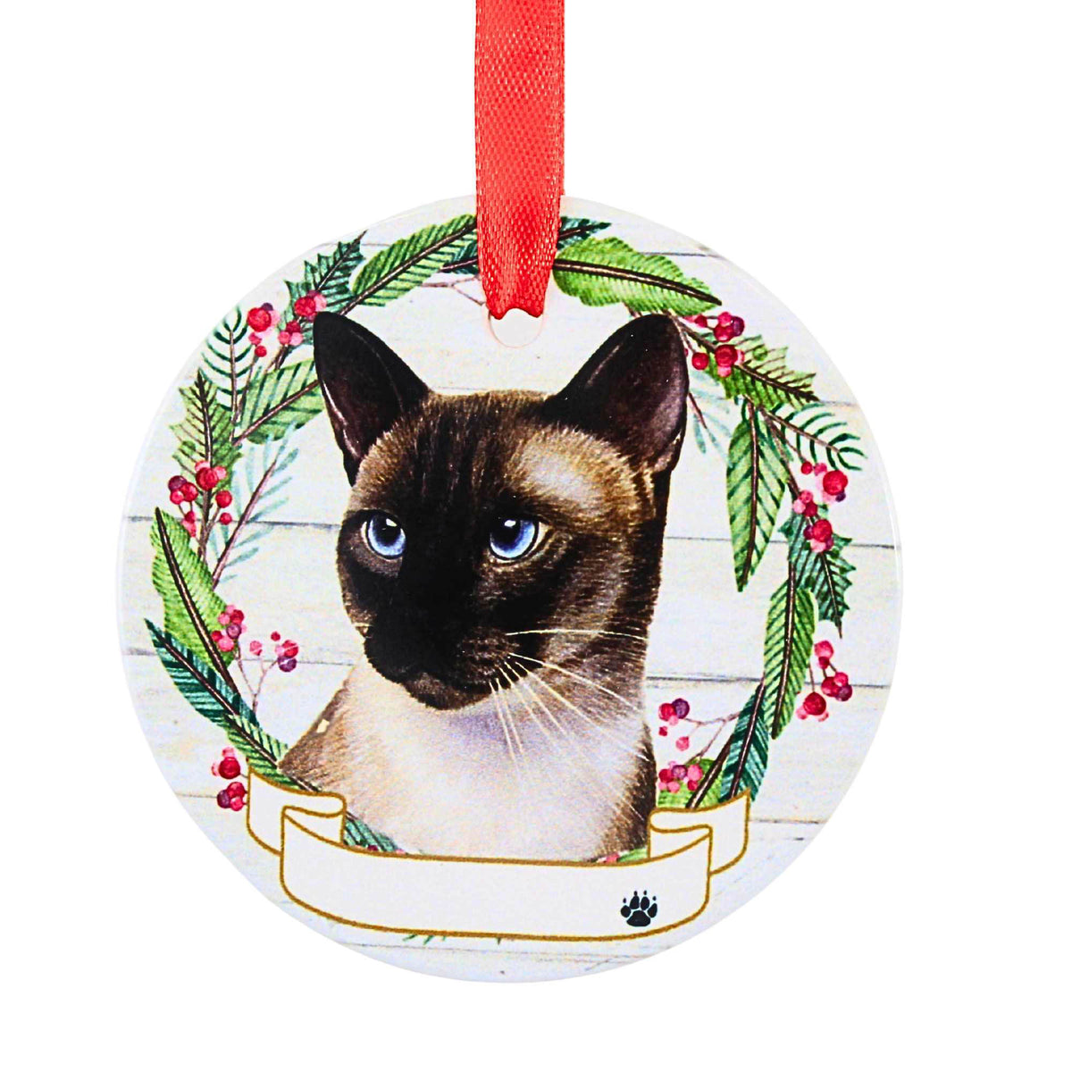 66547 Ceramic Siamese Cat Ornament 5517
