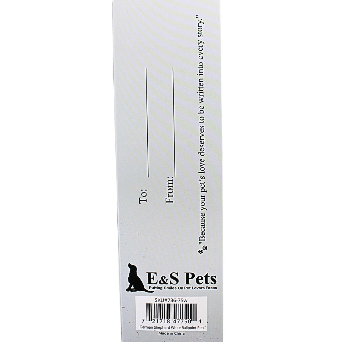 E & S Imports White German Shepherd Ballpoint Pen - - SBKGifts.com