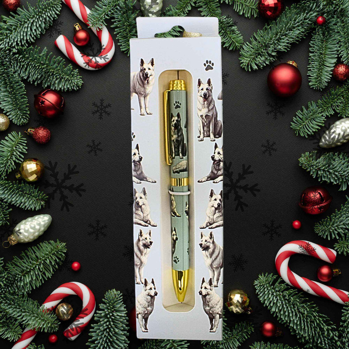 E & S Imports White German Shepherd Ballpoint Pen - - SBKGifts.com