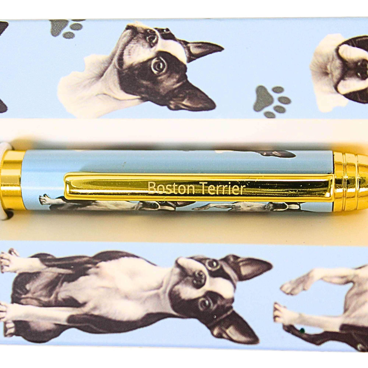 E & S Imports Boston Terrier Light Blue Ballpoint Pen - - SBKGifts.com