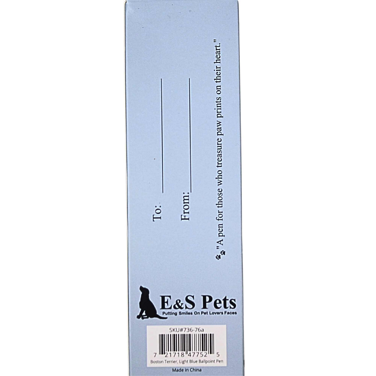 E & S Imports Boston Terrier Light Blue Ballpoint Pen - - SBKGifts.com