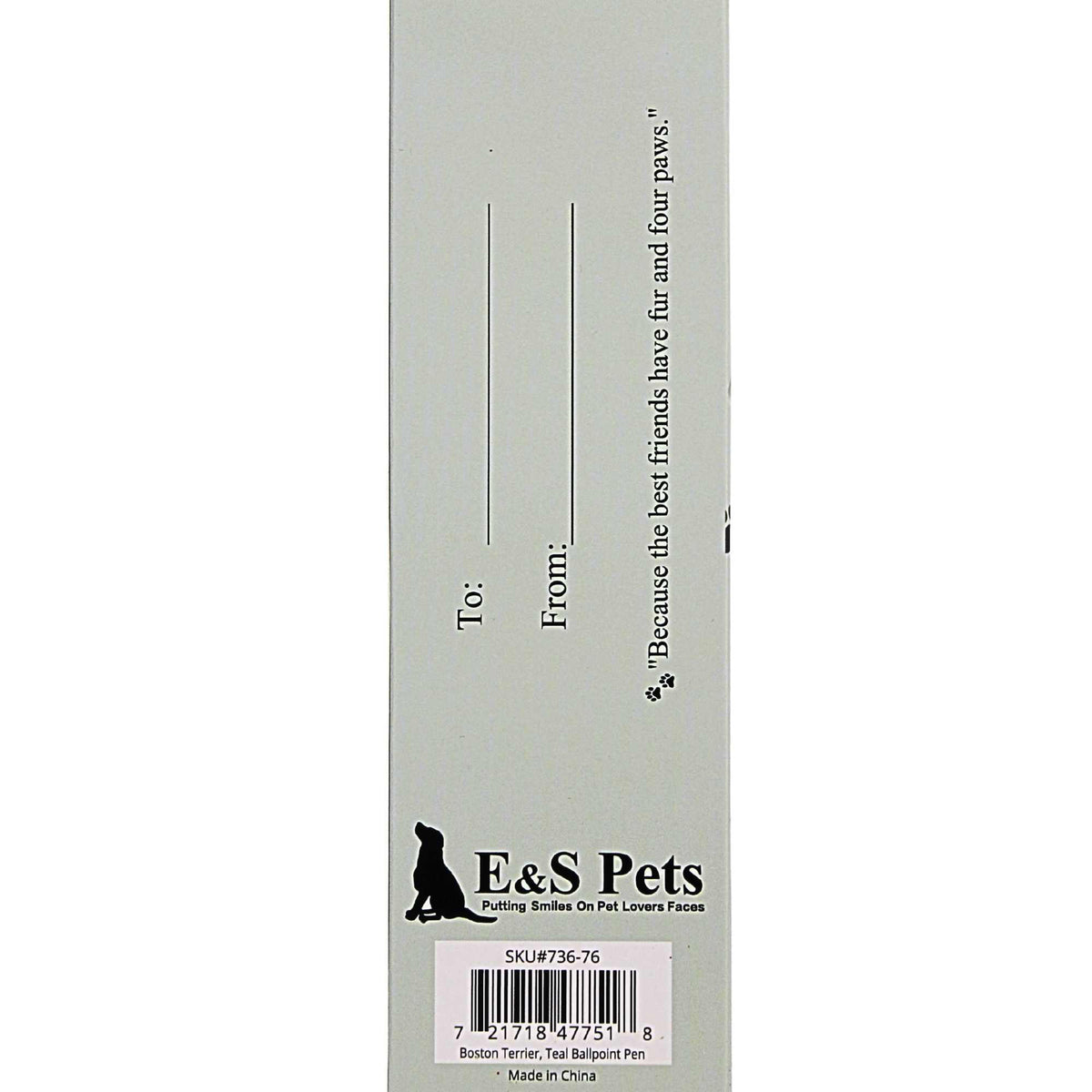 E & S Imports Boston Terrier, Teal Ballpoint Pen - - SBKGifts.com
