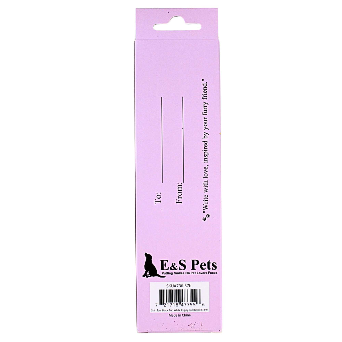 E & S Imports Black And White Shih Tzu Ballpoint Pen - - SBKGifts.com