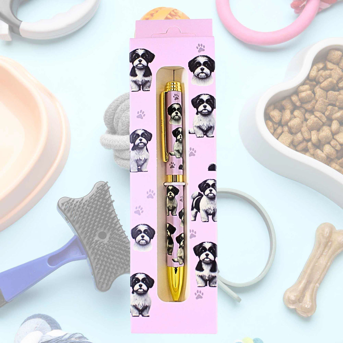 E & S Imports Black And White Shih Tzu Ballpoint Pen - - SBKGifts.com