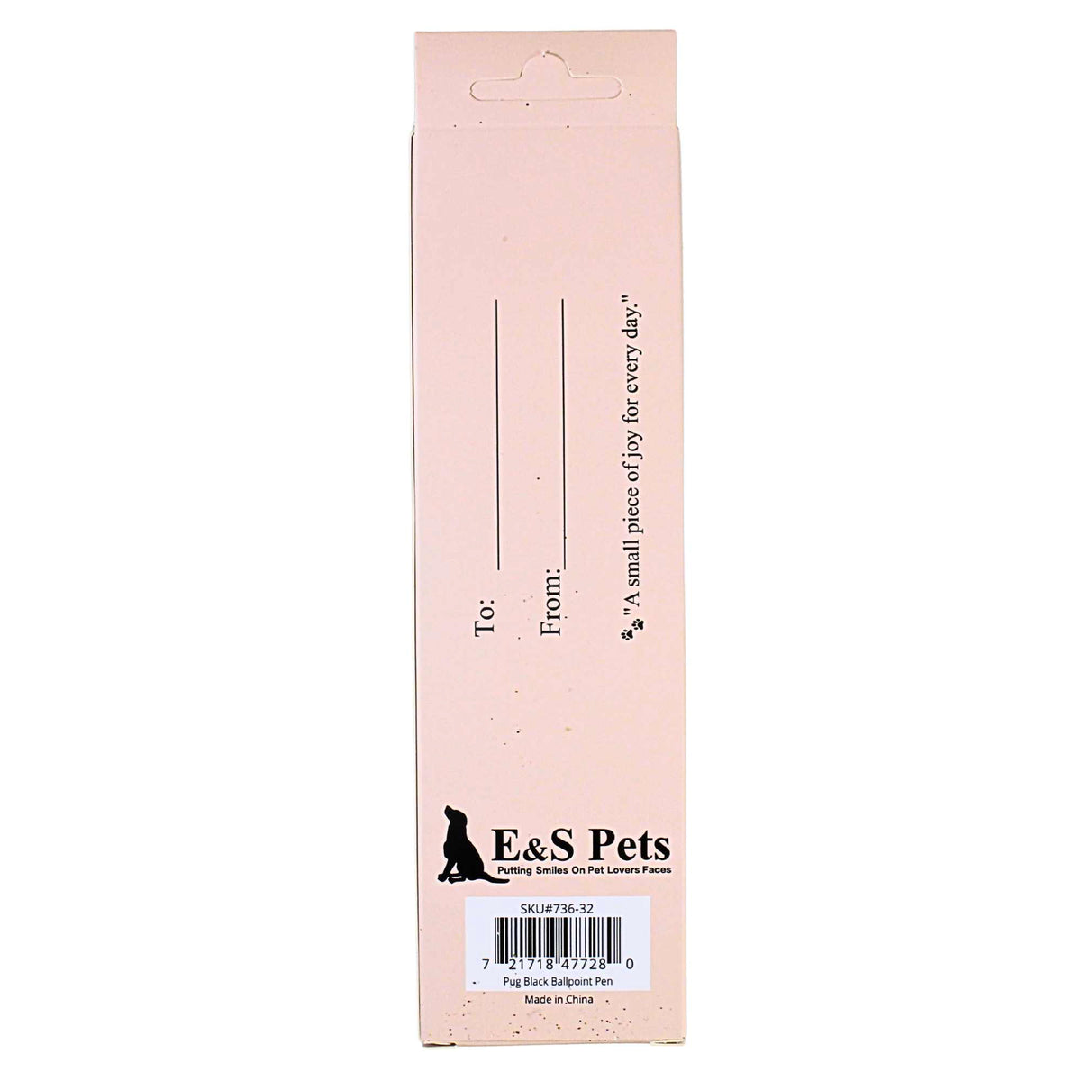 E & S Imports Black Pug Ballpoint Pen - - SBKGifts.com