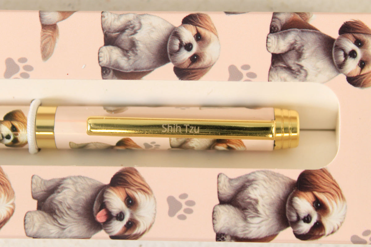 E & S Imports Tan And White Shih Tzu Ballpoint Pen - - SBKGifts.com
