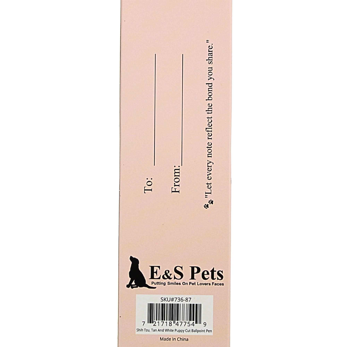 E & S Imports Tan And White Shih Tzu Ballpoint Pen - - SBKGifts.com