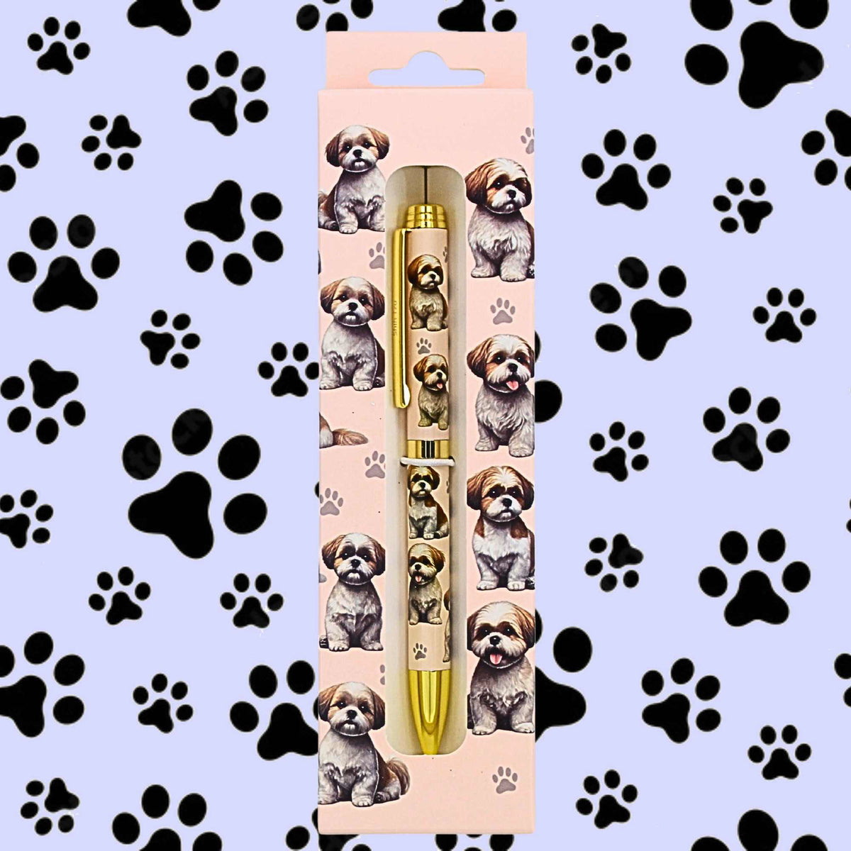 E & S Imports Tan And White Shih Tzu Ballpoint Pen - - SBKGifts.com