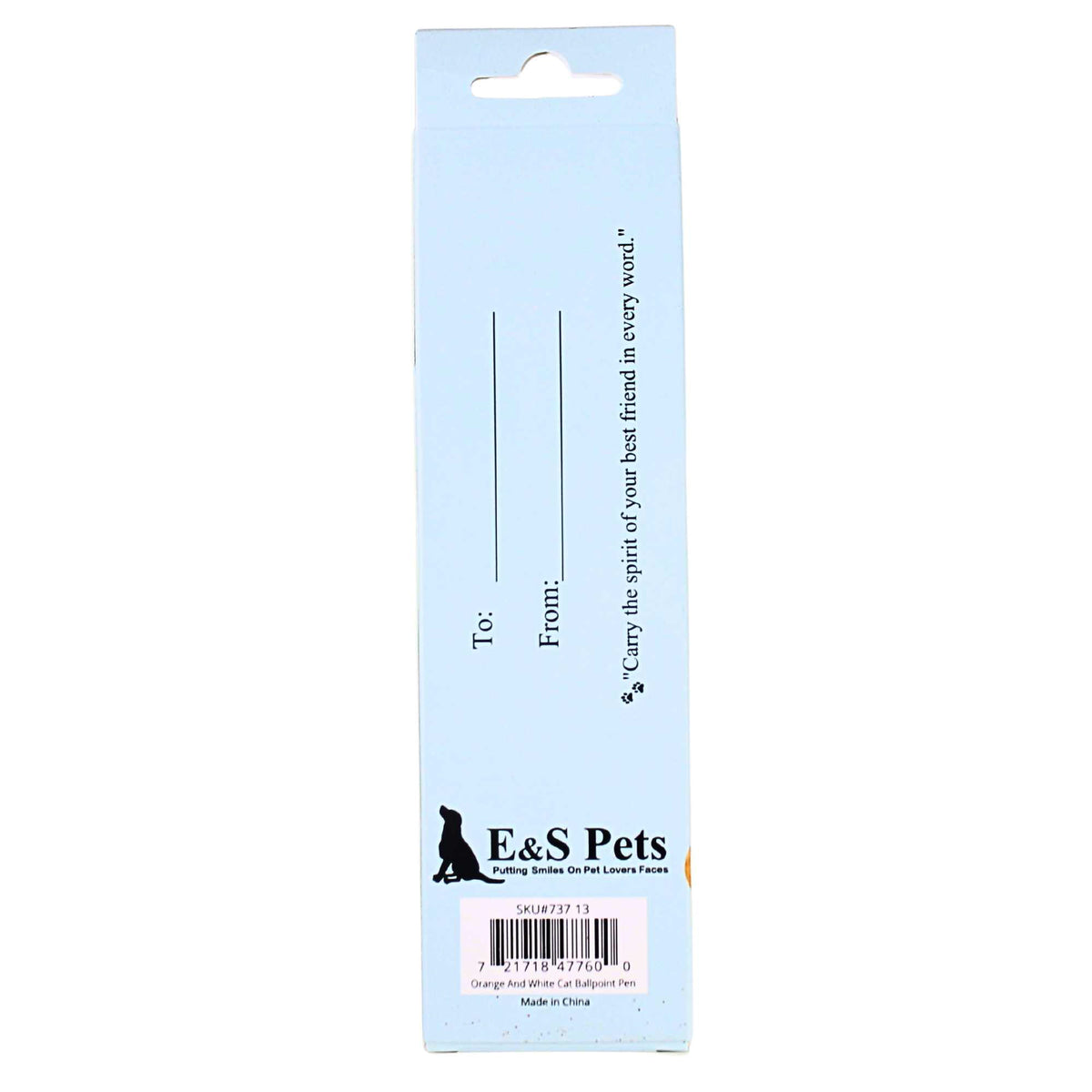 E & S Imports Orange And White Cat Ballpoint Pen - - SBKGifts.com