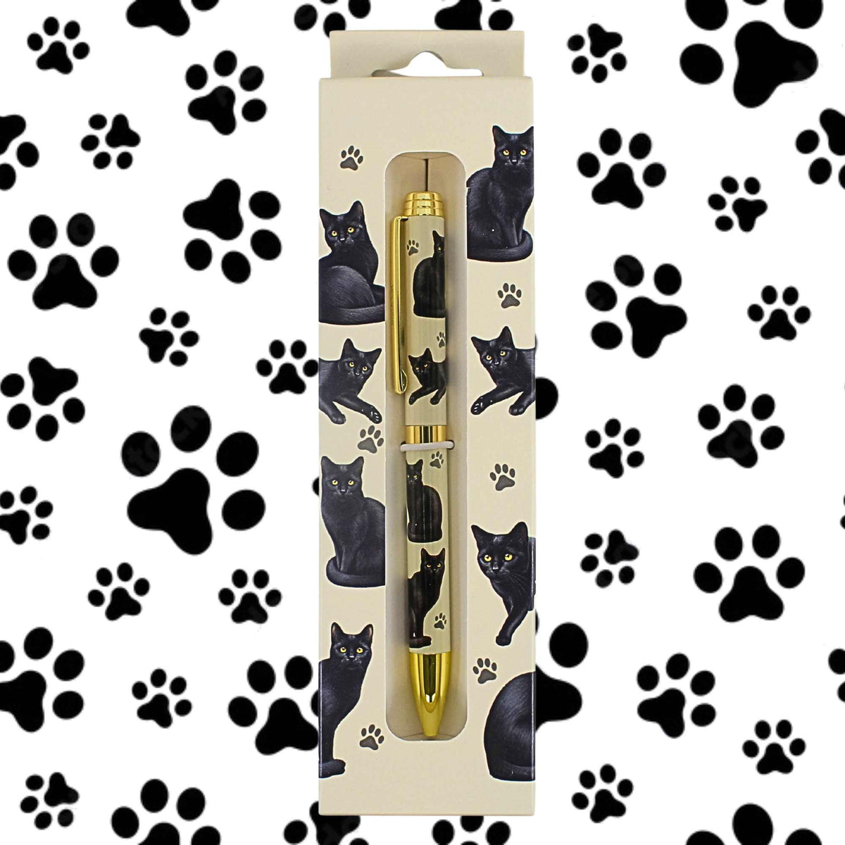 E & S Imports Black Cat Ballpoint Pen - - SBKGifts.com