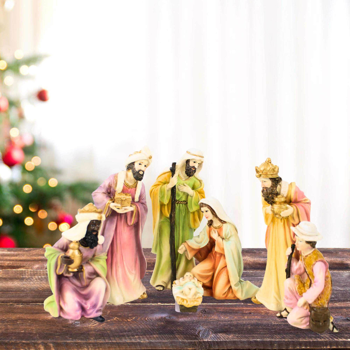 Kurt S. Adler 7-Pc Resin Nativity Set - - SBKGifts.com