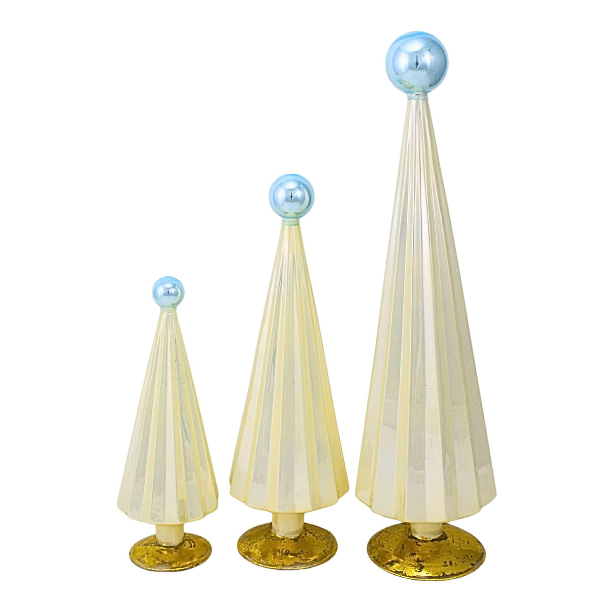 Cody Foster Pleated Trees Pearl Blue St/3 - - SBKGifts.com