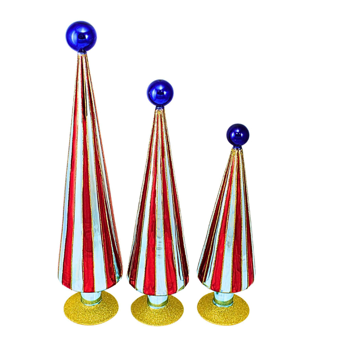 Cody Foster Carnival Trees Red Blue St/3 - - SBKGifts.com