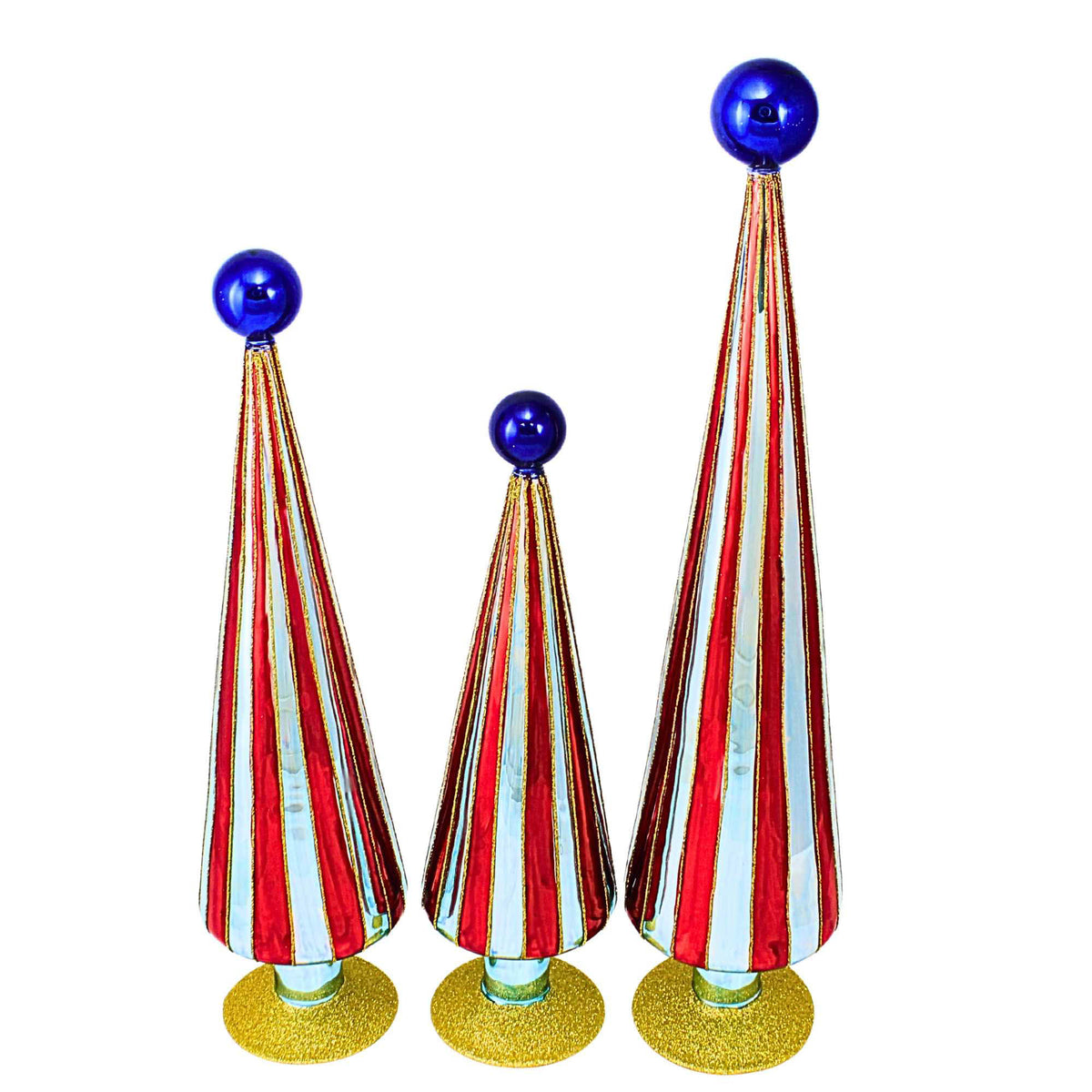 Cody Foster Carnival Trees Red Blue St/3 - - SBKGifts.com