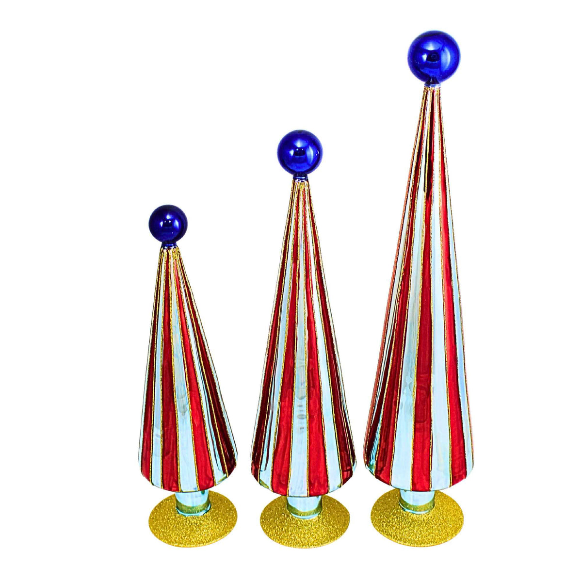 Cody Foster Carnival Trees Red Blue St/3 - - SBKGifts.com