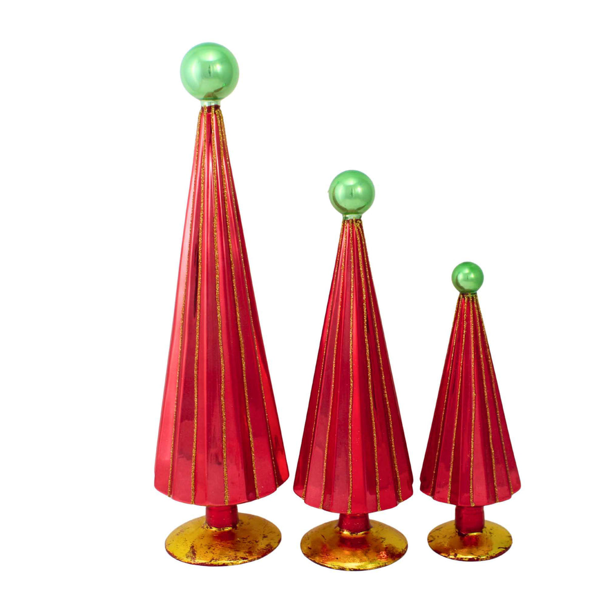 Cody Foster Pleated Trees Red Green St/3 - - SBKGifts.com
