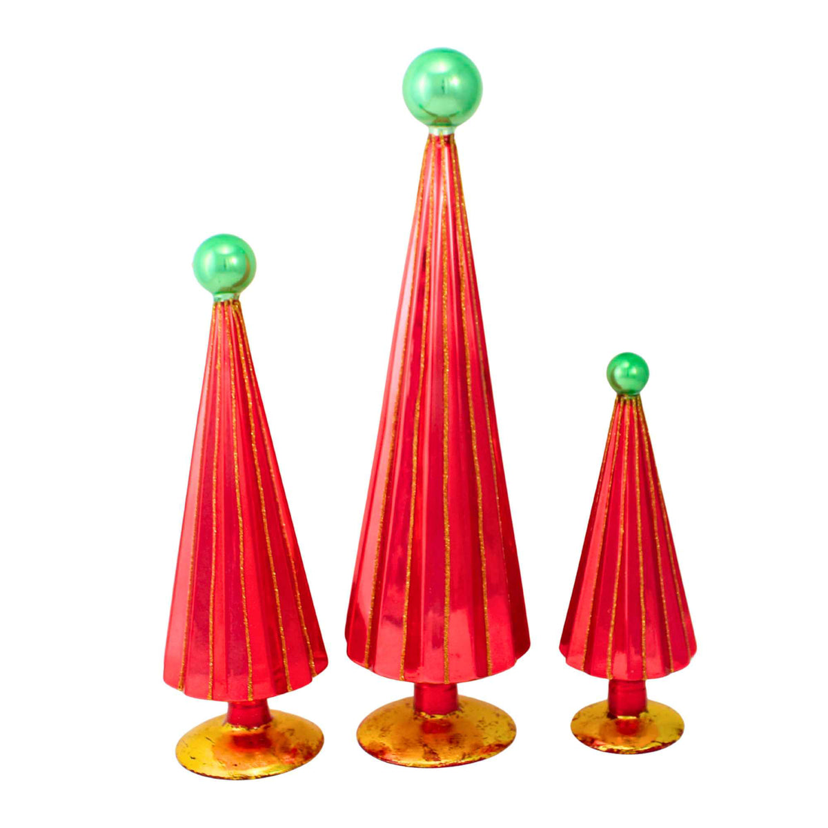 Cody Foster Pleated Trees Red Green St/3 - - SBKGifts.com