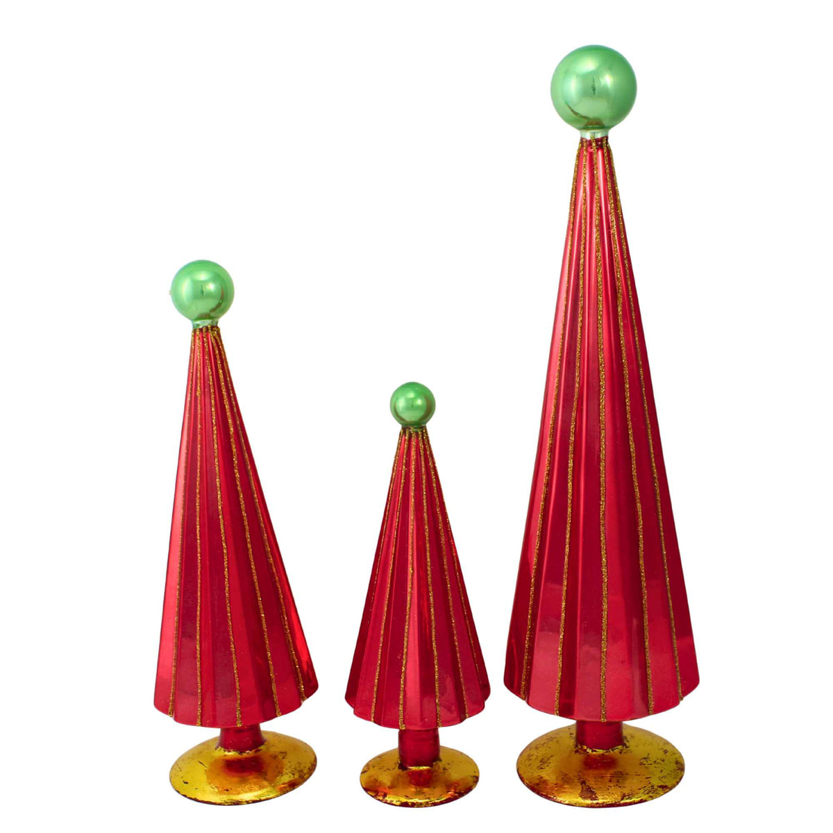 Cody Foster Pleated Trees Red Green St/3 - - SBKGifts.com