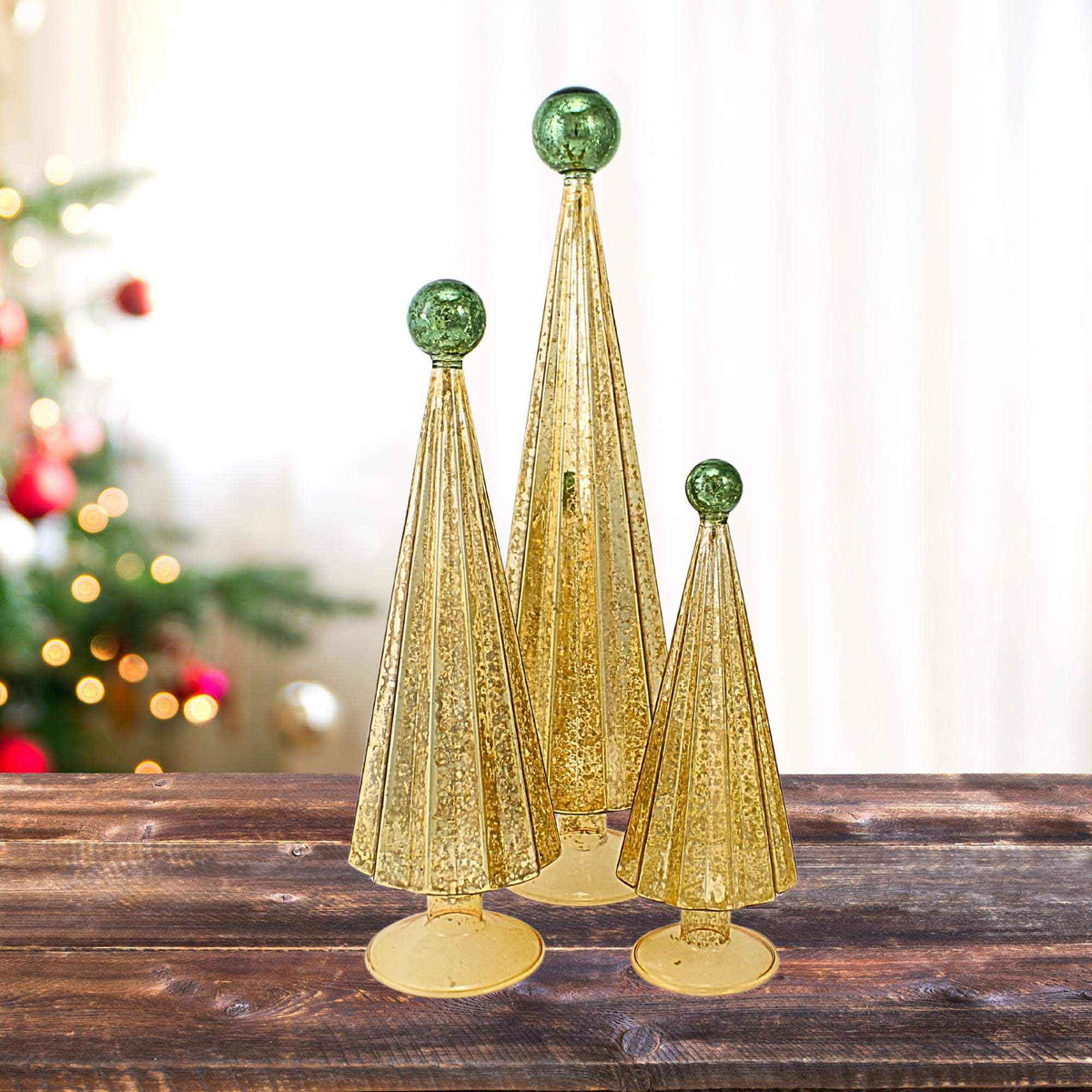 Cody Foster Pleated Trees Gold/Green St/3 - - SBKGifts.com