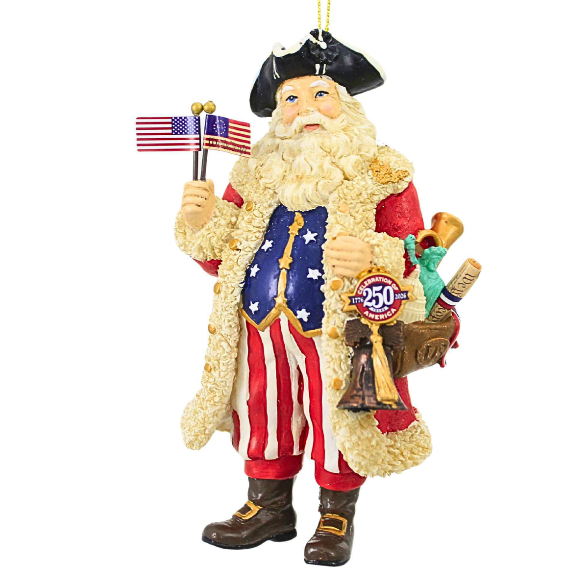66649 250Th Anniversary 1776 American Santa Ornament E1135
