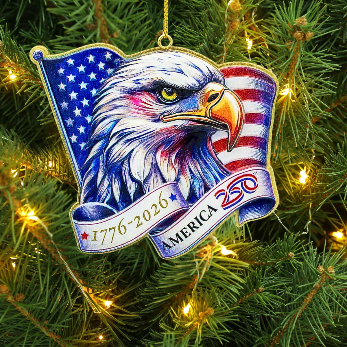 Kurt S. Adler 1776-2026 America 250Th 3-D Eagle Head With Flag Ornament - - SBKGifts.com