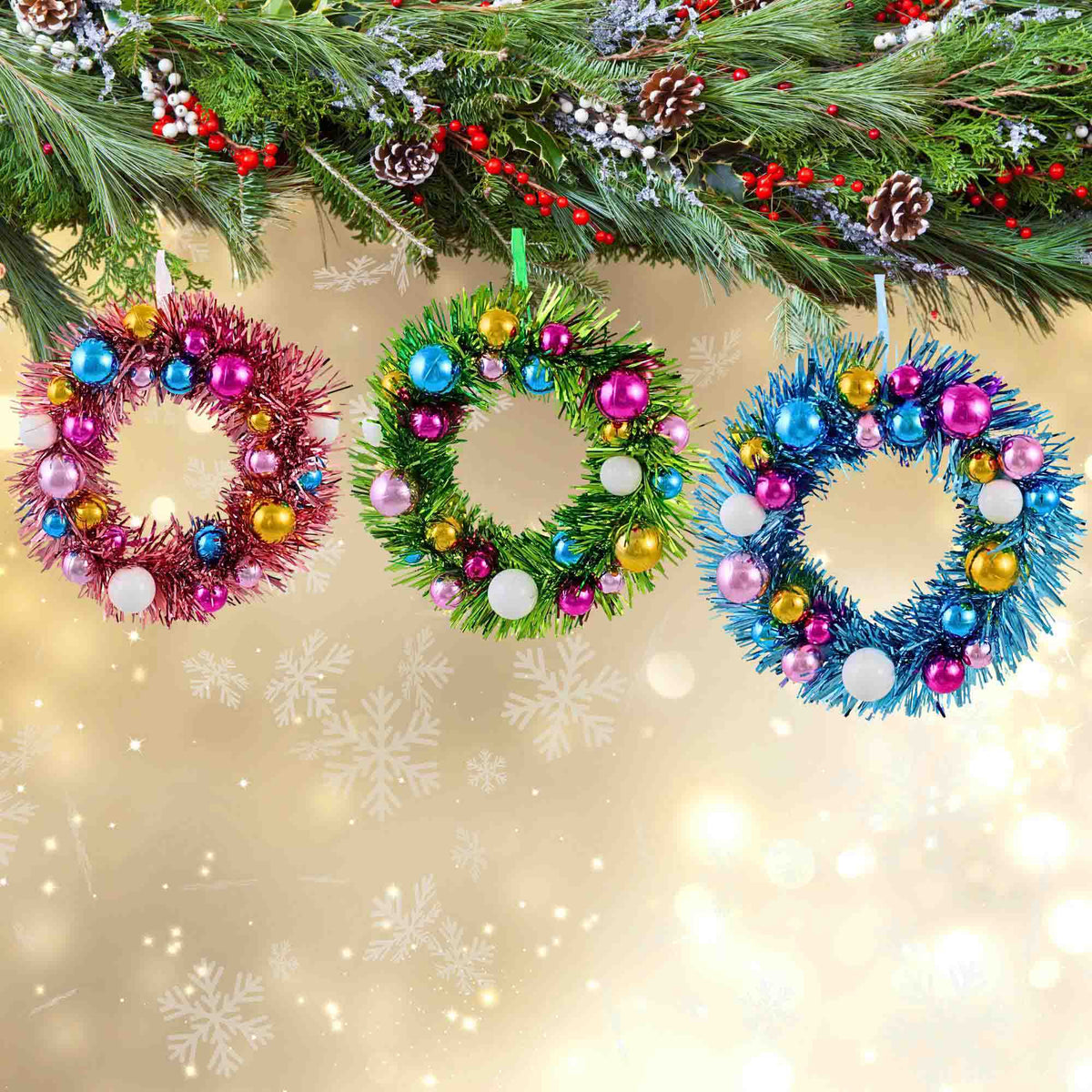 December Diamonds Wreath Ornaments Set/3 - - SBKGifts.com