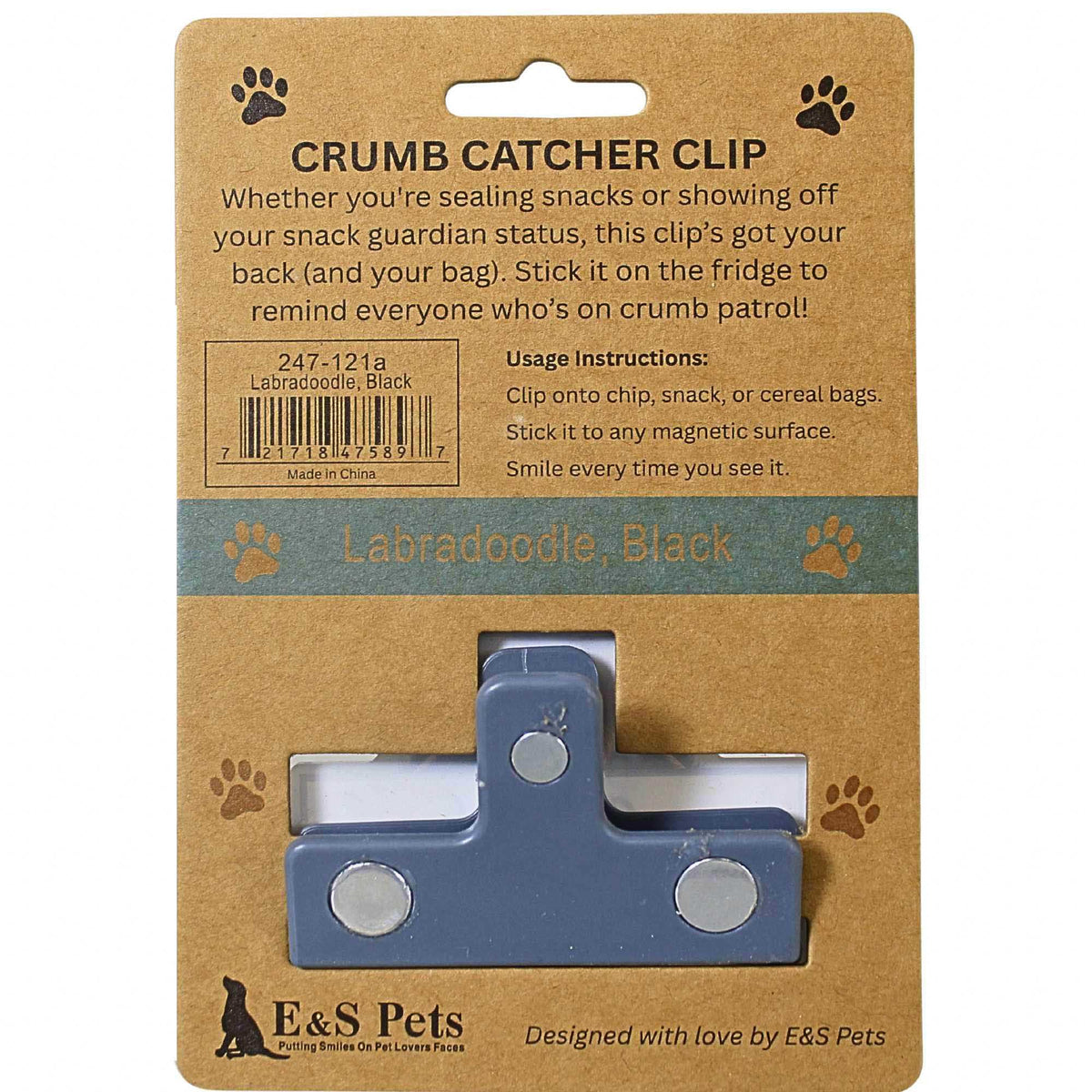 E & S Imports Labradoodle Black Chip Clip - - SBKGifts.com