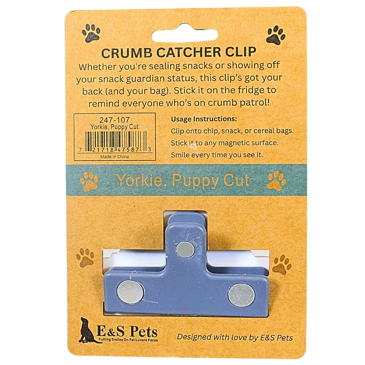 E & S Imports Yorkie Puppy Chip Clip - - SBKGifts.com
