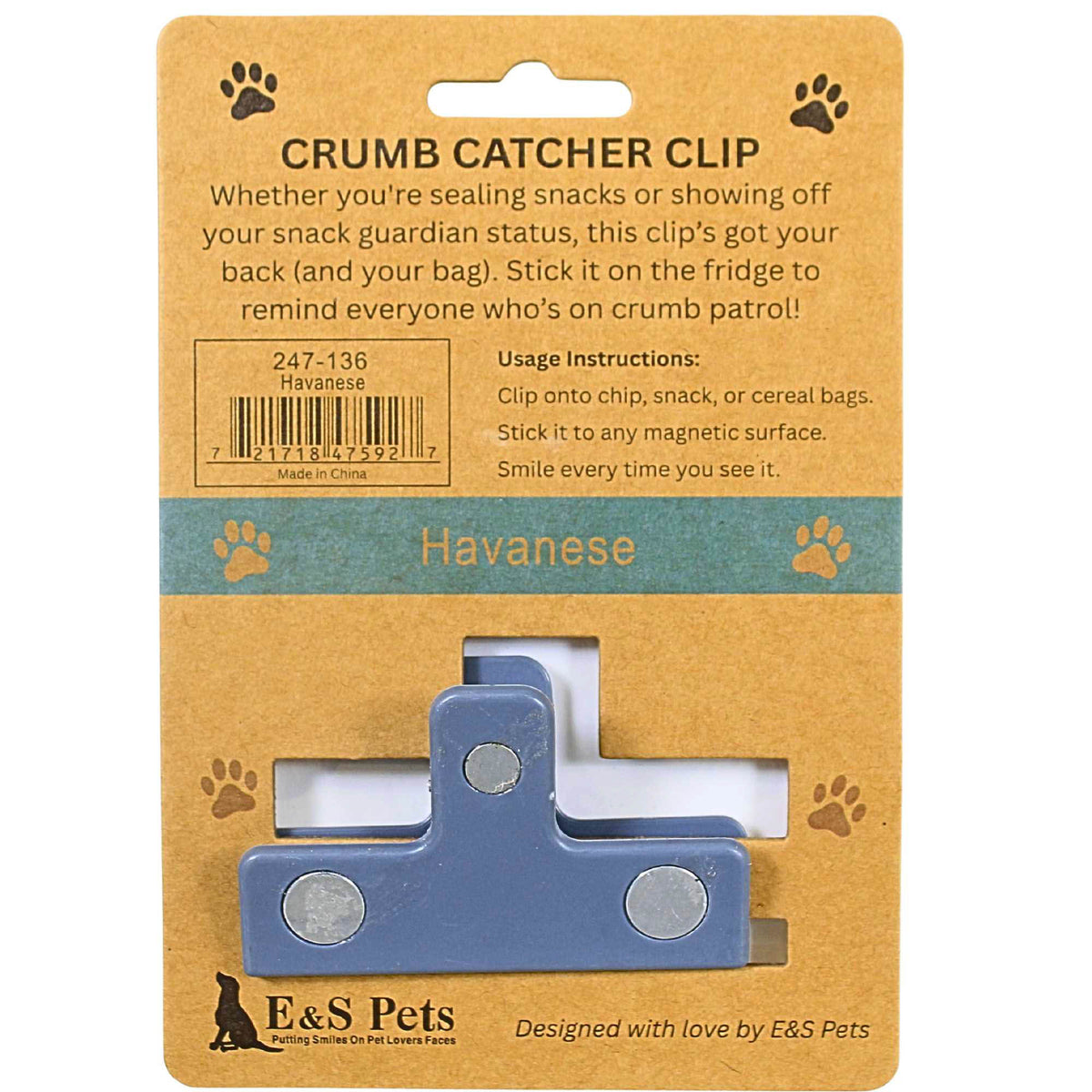E & S Imports Havanese Chip Clip - - SBKGifts.com