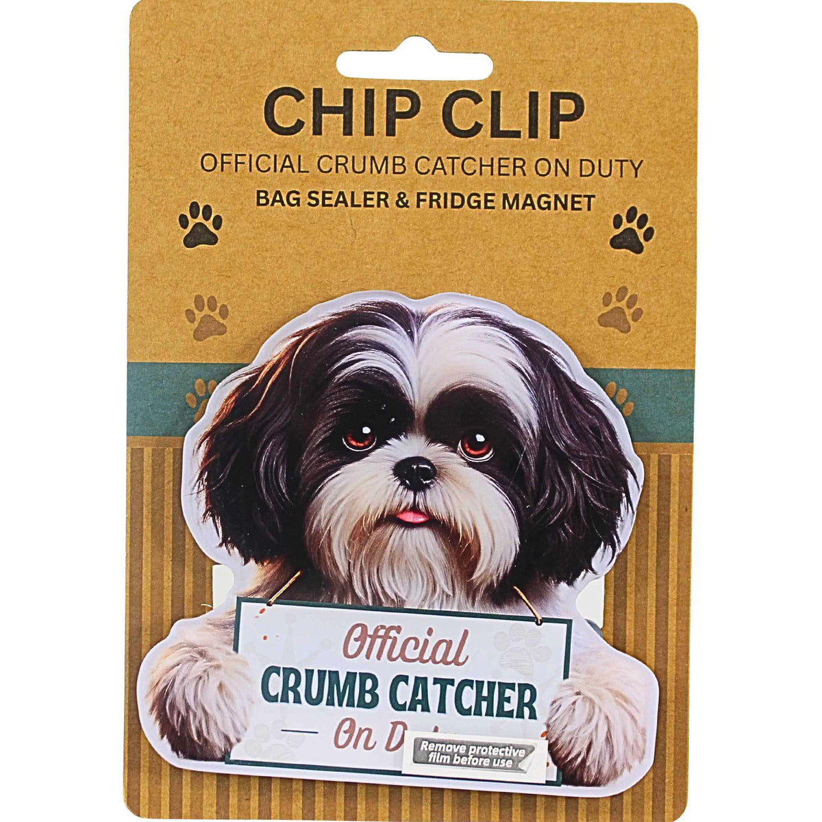 E & S Imports Shih Tzu Black & White Puppy Chip Clip - - SBKGifts.com
