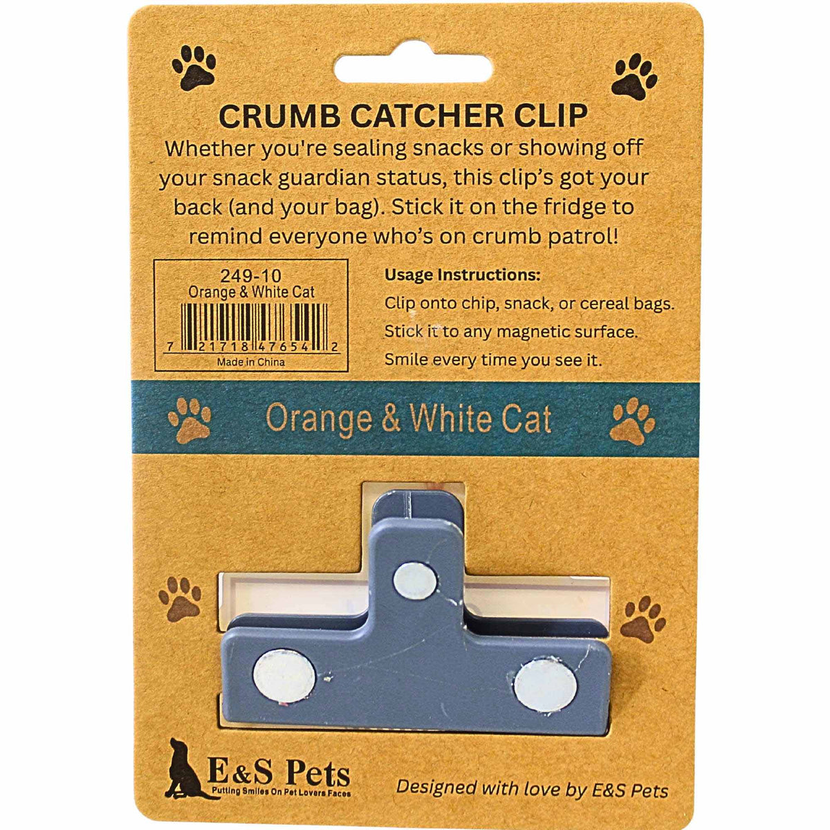 E & S Imports Orange & White Chip Clip - - SBKGifts.com