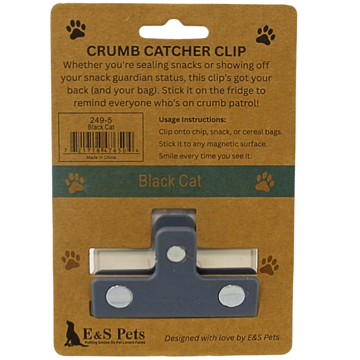 E & S Imports Black  Cat Chip Clip - - SBKGifts.com