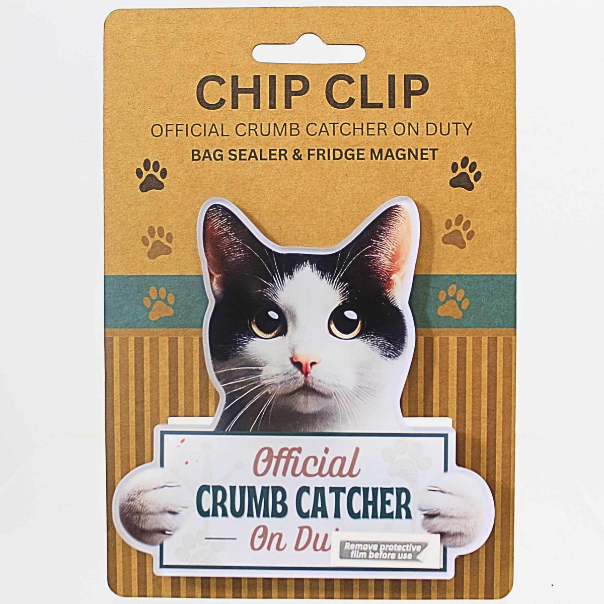 E & S Imports Black  & White Cat Chip Clip - - SBKGifts.com