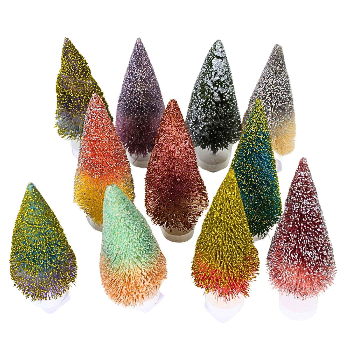 66702 Glittered Ombre Bottle Brush Trees BB99L SET / 11