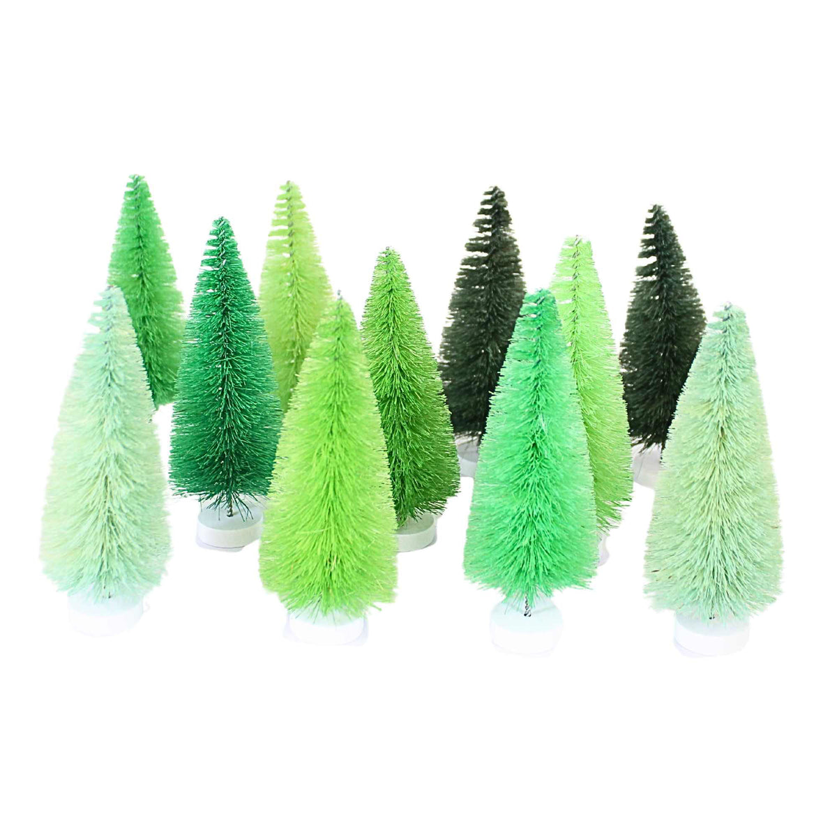66707 Green Hue Bottle Brush Trees BB98G -SET OF 11