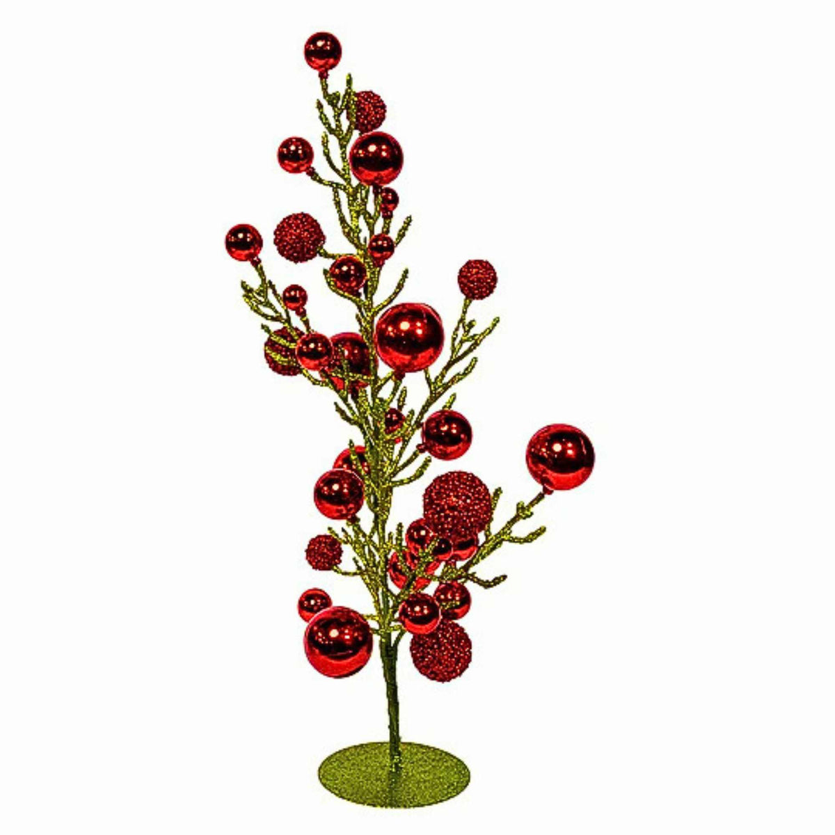66717 Green Glitter Tree W/Mini Ball Ornaments TR3281