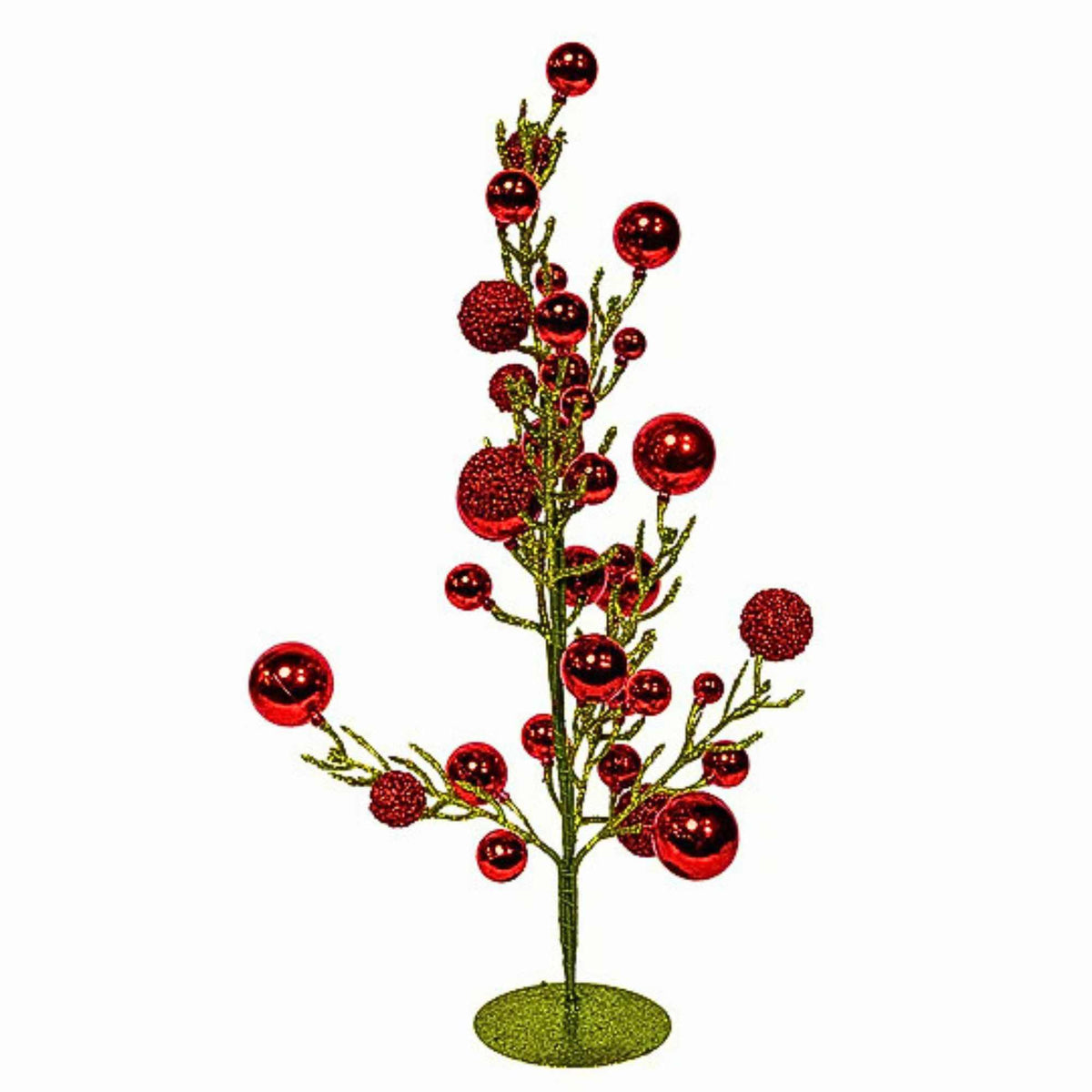 Kurt S. Adler Green Glitter Tree W/Mini Ball Ornaments - - SBKGifts.com