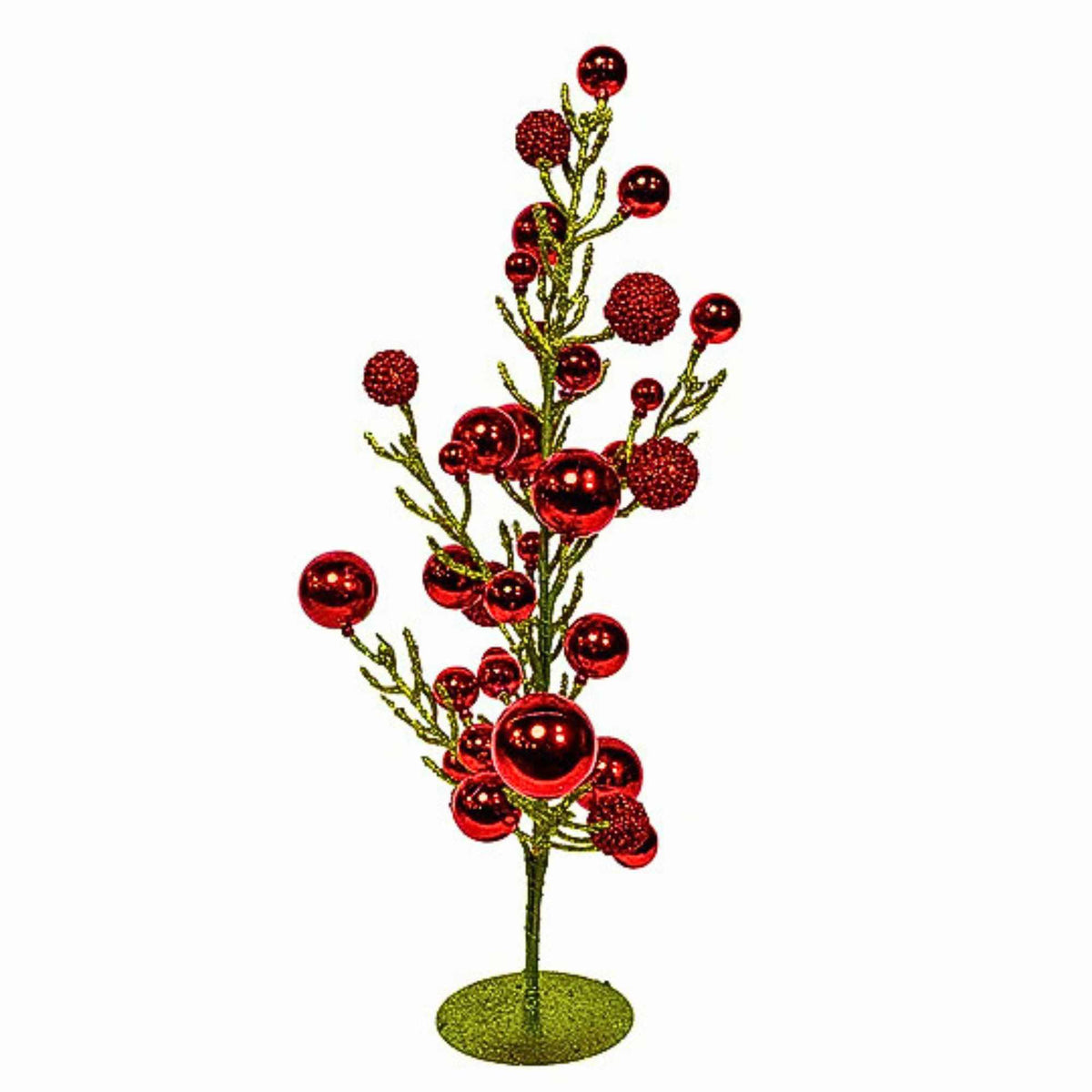 Kurt S. Adler Green Glitter Tree W/Mini Ball Ornaments - - SBKGifts.com